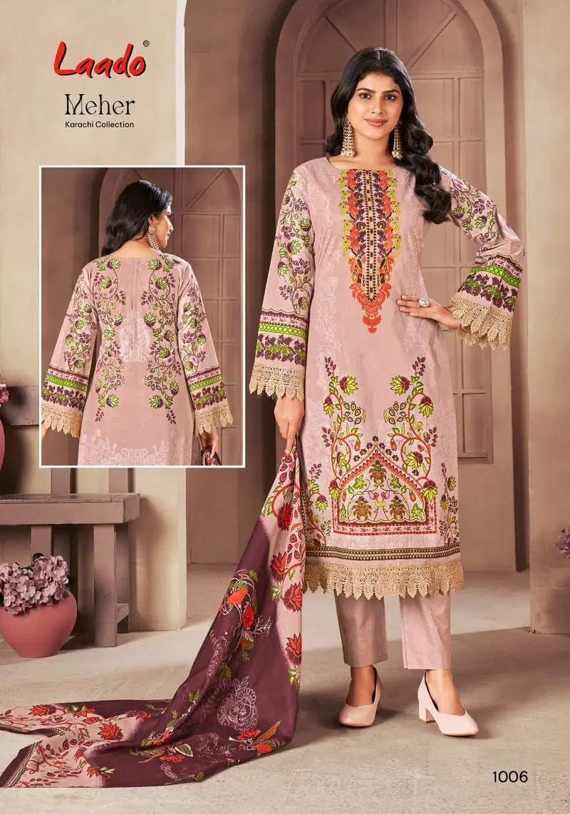 Meher Vol 1 By Laado Lawn Cotton Printed Dress Material Orders In India